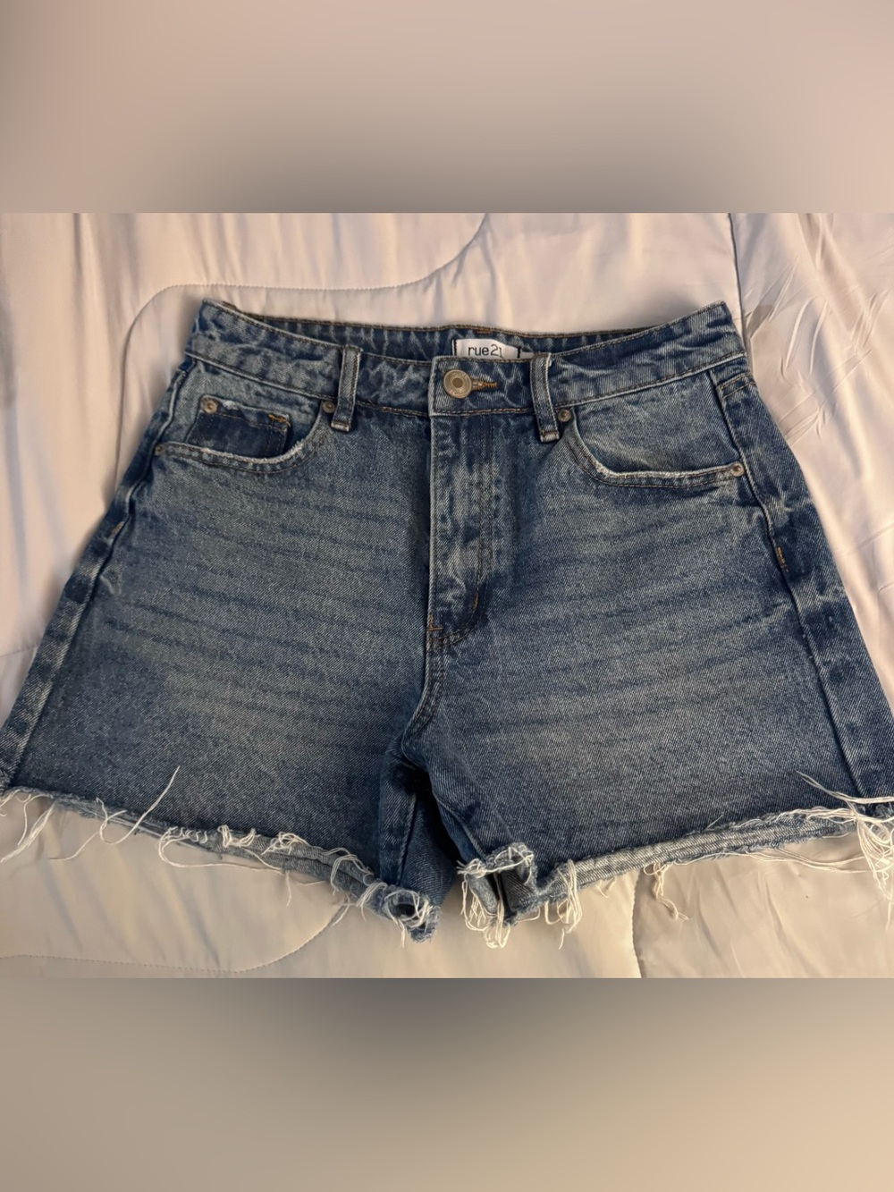 Rue21 Distressed Denim Shorts in Blue